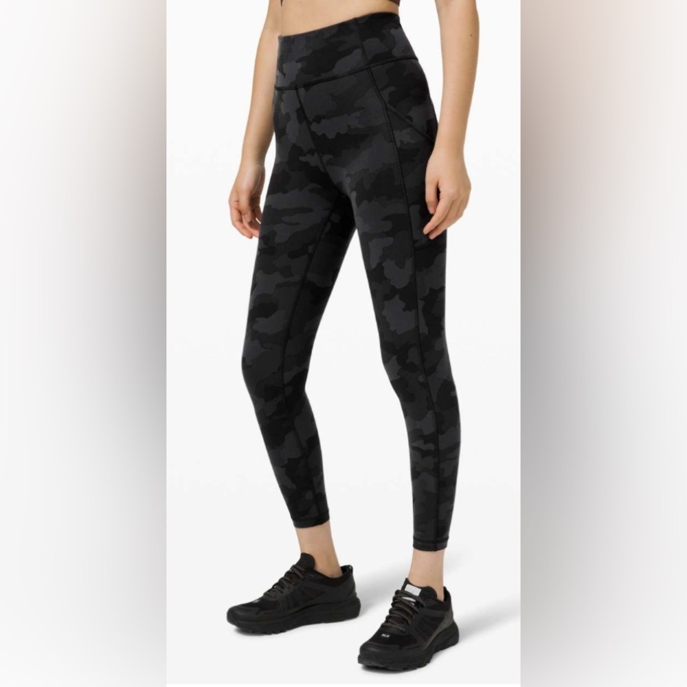 NWOT Lululemon Invigorate High-Rise Crop 23" Heritage 365 Camo Deep Coal Multi - Picture 2 of 6